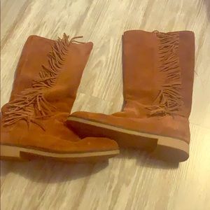 Camel fringe Lucky Brand boots